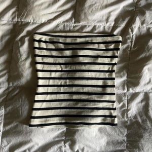 black and white striped tube top.
